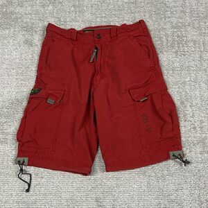 Abercrombie & Fitch Cargo Shorts Boys XL Paratrooper Y2K Vintage Fit Mens 29 Red